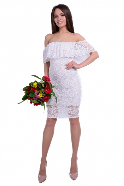 Платье Блисс гипюр набивной Цвет: Белый