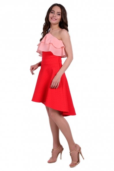Платье Рио 285 Цвет: Персик / красный