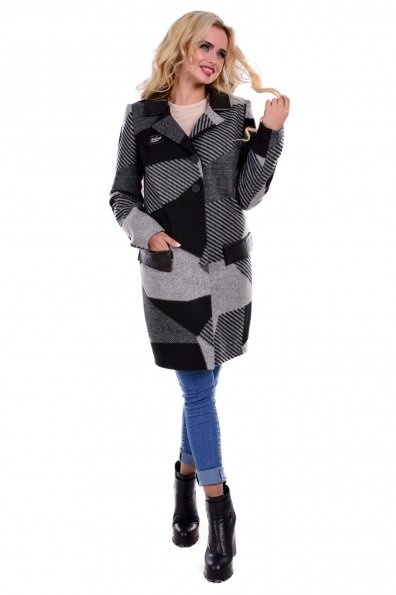 Пальто Микадо принт шерсть 1 Цвет: Черный / серый Д2/С1