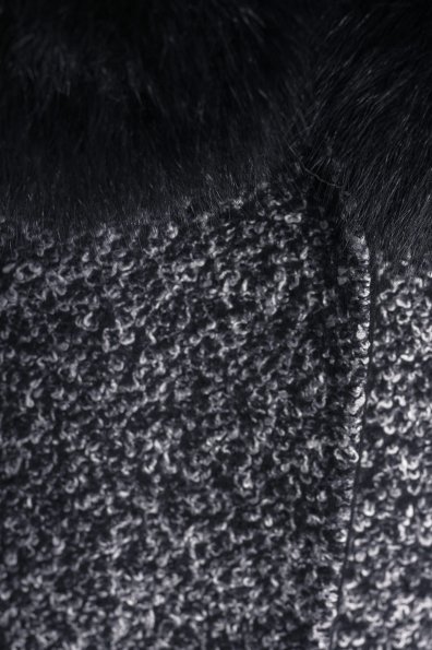 Пальто зима Марли меховой карман Цвет: Чёрно-серый / Черный