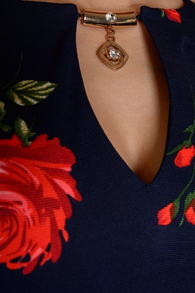 Платье Лиа (капля) Цвет: т.синий/роза красная