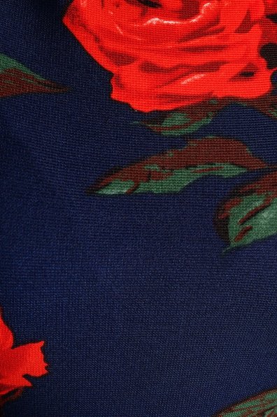 Платье Лиа (цветочный принт) Цвет: темно синий/роза красная