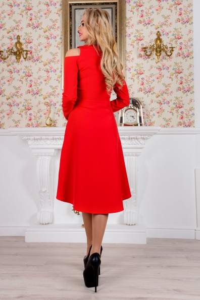 Платье Сита д/р костюмка креп Цвет: Красный