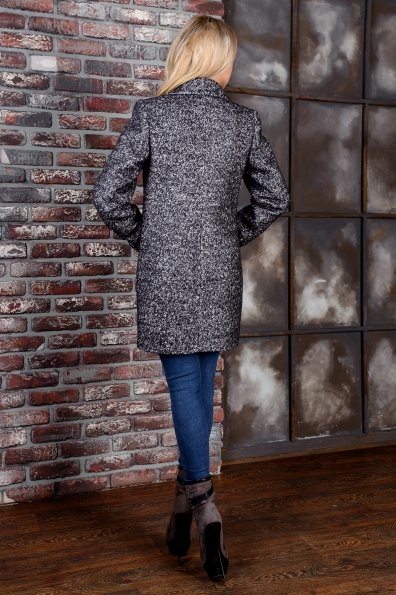 Пальто Вейси 1053  Цвет: Тёмно-серый/белый