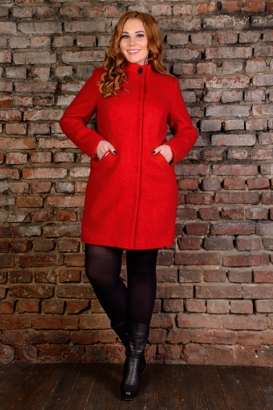 Пальто Сплит Donna букле крупное Цвет: Красный