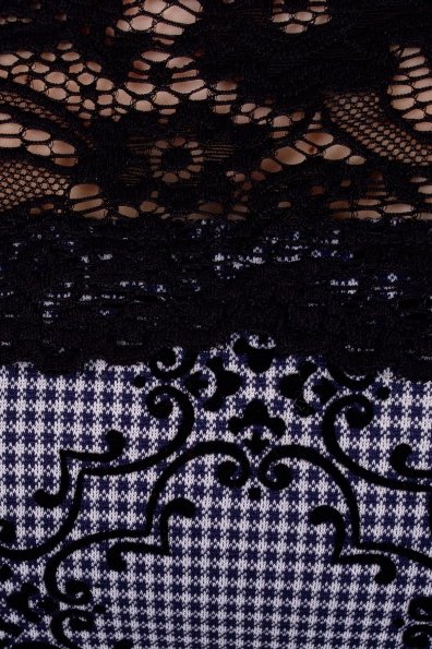 Платье Сири 1832 Цвет: Серый/тёмно-синий вензель черный