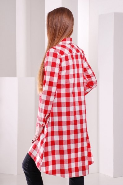 Платье-рубашка Танзана д/р Цвет: красный-б.квадрат