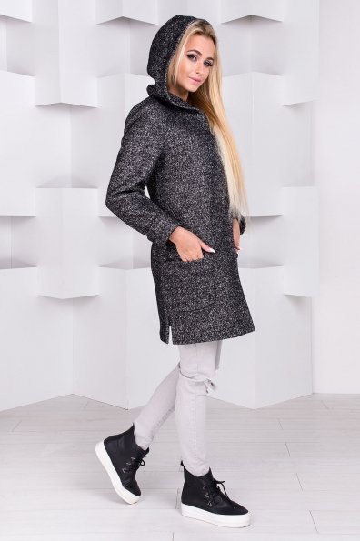 Пальто Эльза 1353 Цвет: Черный / белый