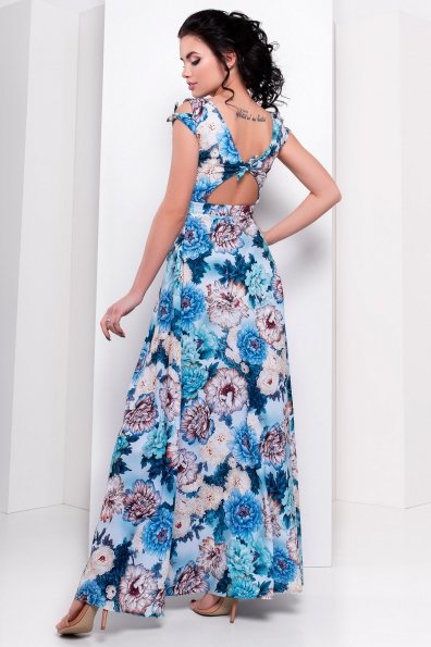 Платье Жадор 180 Цвет: Голубой Пионы 