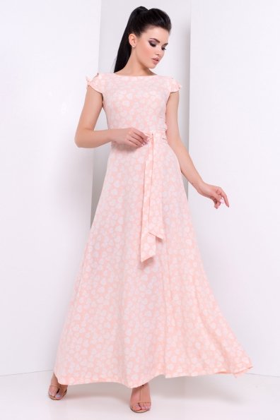 Платье Жадор 180 Цвет: Персик/белые сердечки