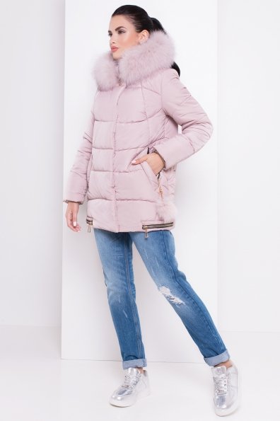 Зимняя куртка Айлин 3114 Цвет: Серо-розовый