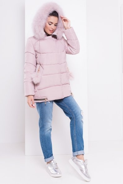 Зимняя куртка Айлин 3114 Цвет: Серо-розовый