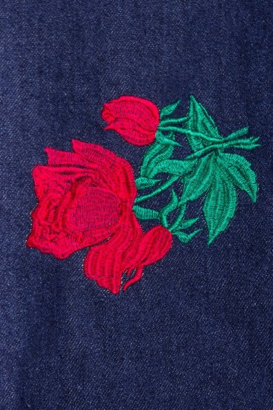 Платье Индира лайт 3448 Цвет: Джинс Темн Розы красные