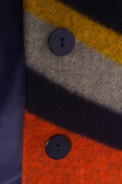 Пальто Луара 0505 Цвет: Тёмно-синий/серый/теракот/жёлтый-рябь Д1/С1