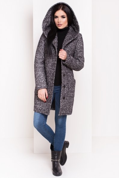 Пальто зима Делфи 3679 Цвет: Черный/серый
