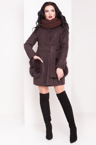 Женское пальто зима Клодис 3817 Цвет: Шоколад