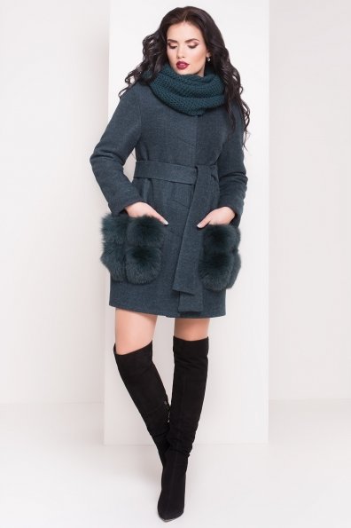 Женское пальто зима Клодис 3817 Цвет: Зеленый Темный