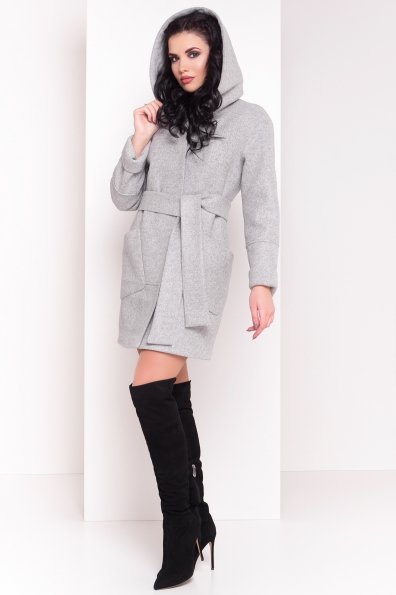 Пальто зима с капюшоном Анита 4178 Цвет: Серый Светлый