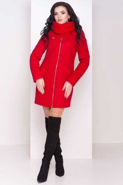 Зимнее пальто шерсть-букле Сан-Ремо 0939 Цвет: Красный