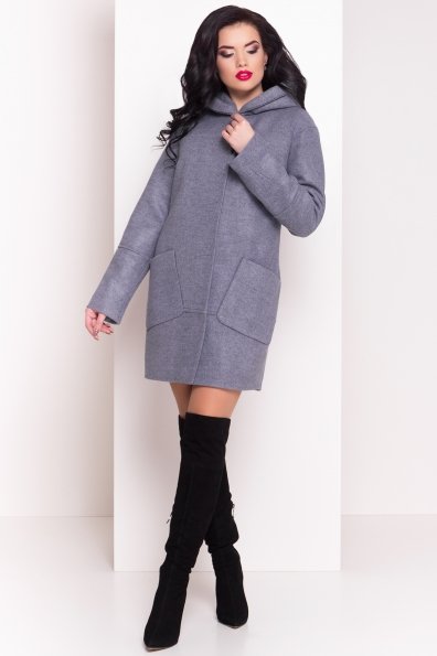 Пальто зима с капюшоном Анита 4178 Цвет: Серый