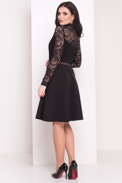 Платье с гипюровым верхом Элада 4188 Цвет: Черный