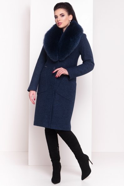 Утепленное пальто зима с накладными карманами Габриэлла 4155 Цвет: Мурена LW18