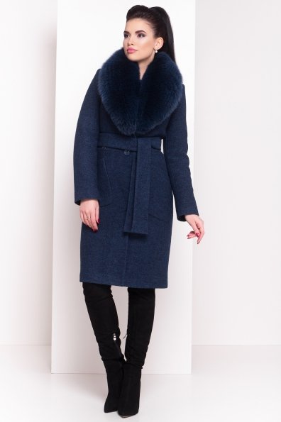 Утепленное пальто зима с накладными карманами Габриэлла 4155 Цвет: Мурена LW18