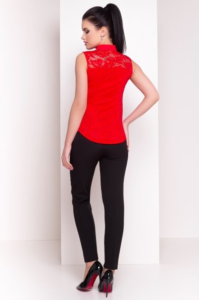 Гипюровая блузка без рукавов Летиция 3860 Цвет: Красный