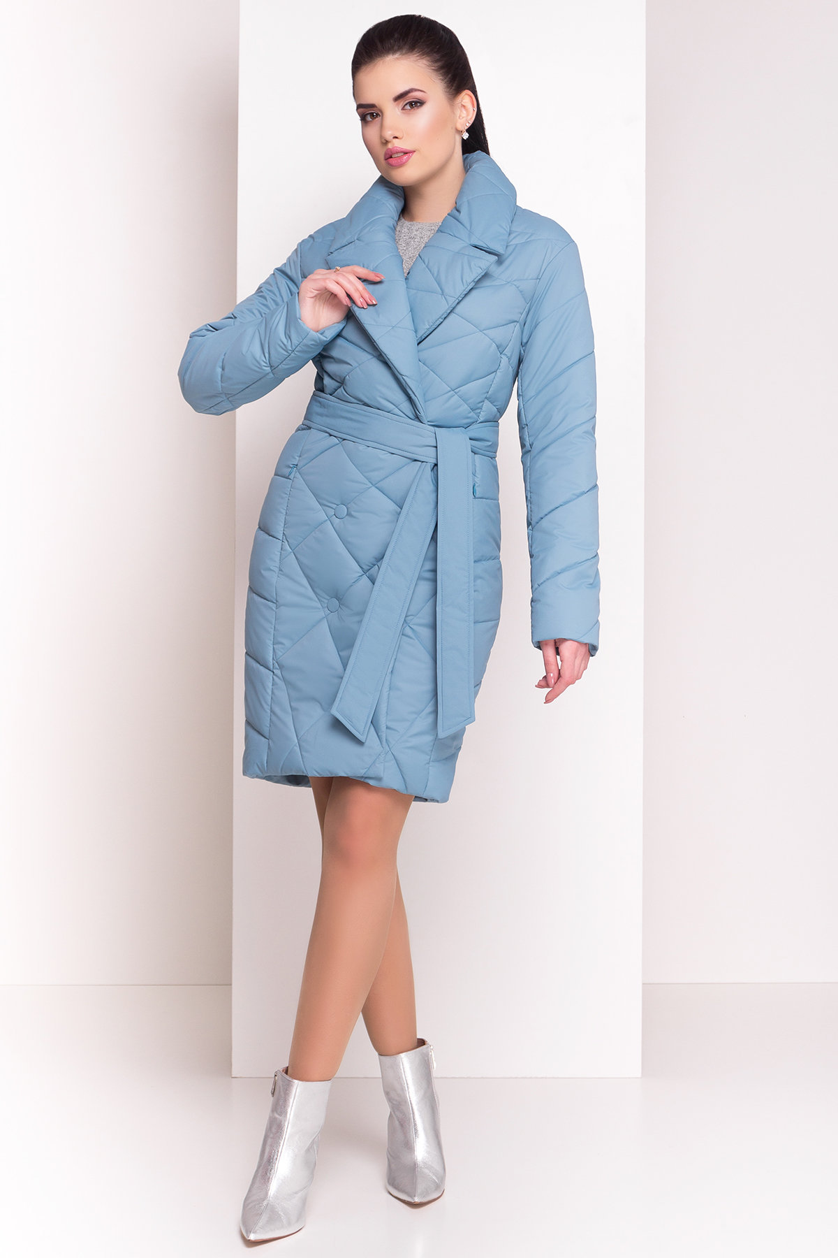 пальто женское демисезонное интернет магазин Стеганое демисезонное пальто-куртка Сандра 4526
