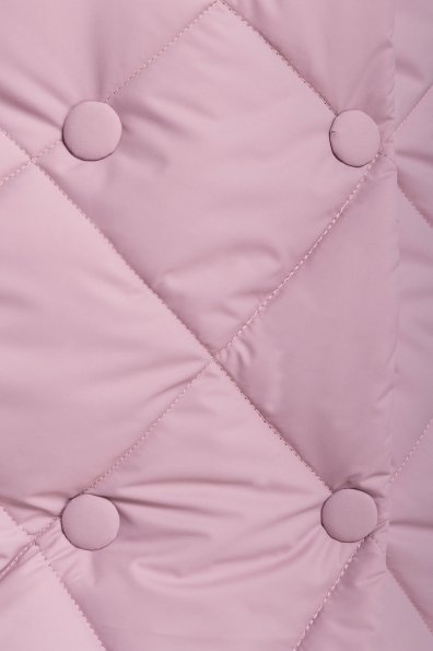 Стеганое демисезонное пальто-куртка Сандра 4526 Цвет: Серо-розовый