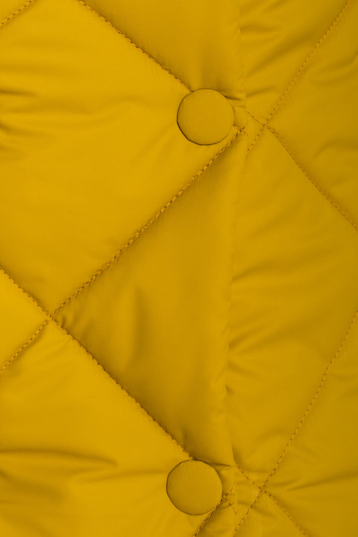 Стеганое демисезонное пальто-куртка Сандра 4526 Цвет: Горчица