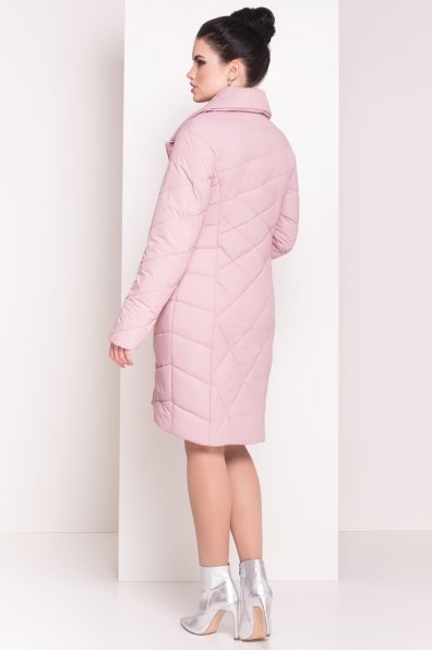 Стеганое демисезонное пальто-куртка Сандра 4526 Цвет: Розовый Темный