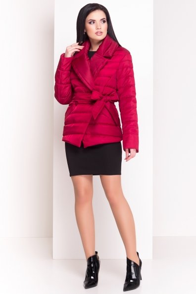 Стеганая куртка с поясом Мириам 4483 Цвет: Бордо