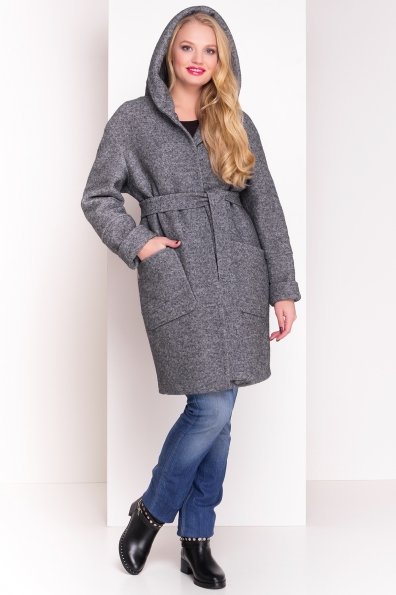 Пальто зима с капюшоном Анита Donna 3720 Цвет: Серый Темный LW-5