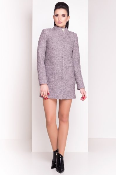 Пальто Мелини 4433 Цвет: Серый/розовый-LW25