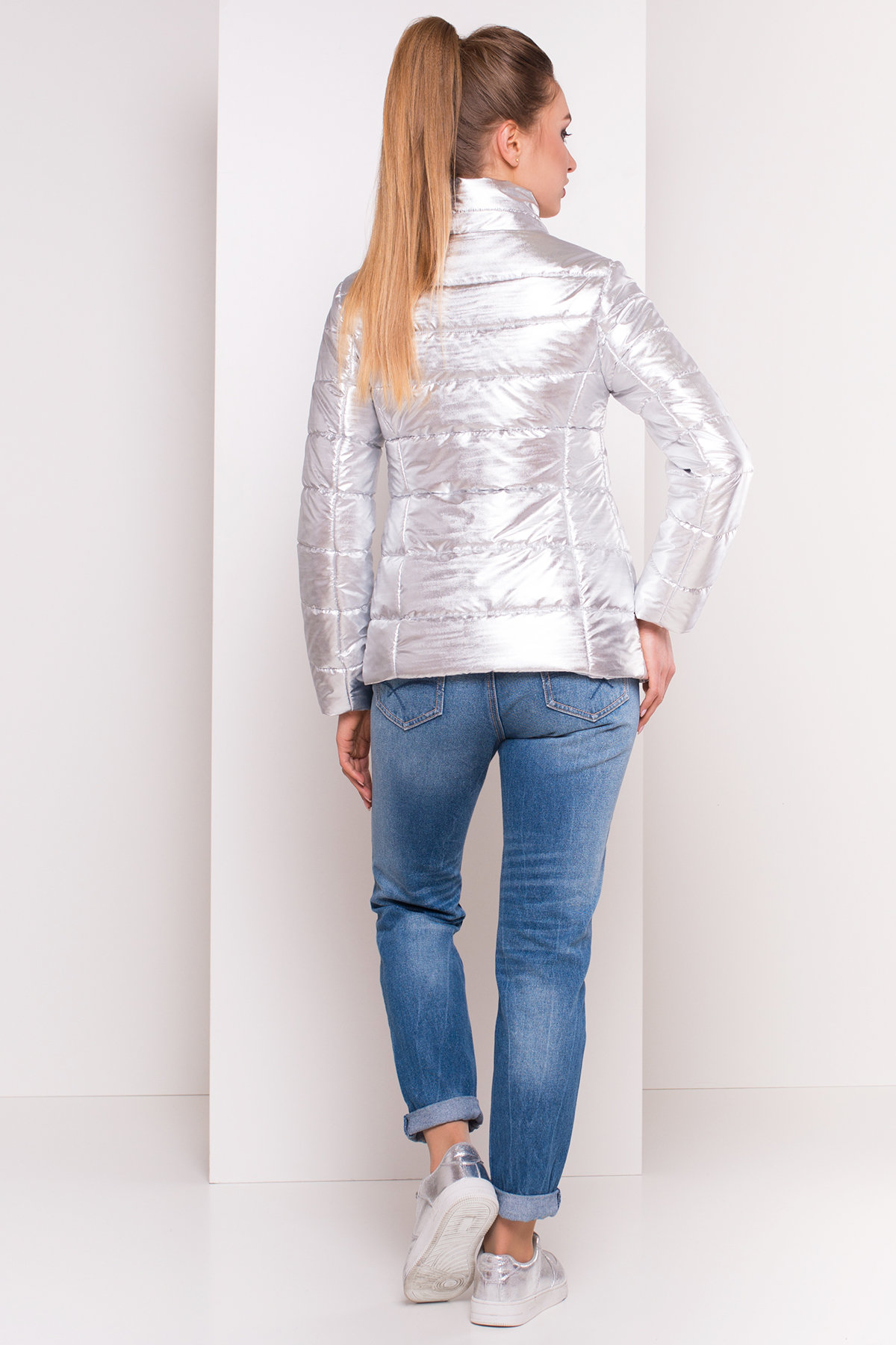 Куртка металлик Эллария 4589 Цвет: Серебро