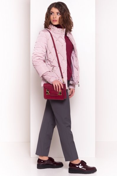Куртка с воротником стойка Мирцелла 4591 Цвет: Серый/розовый