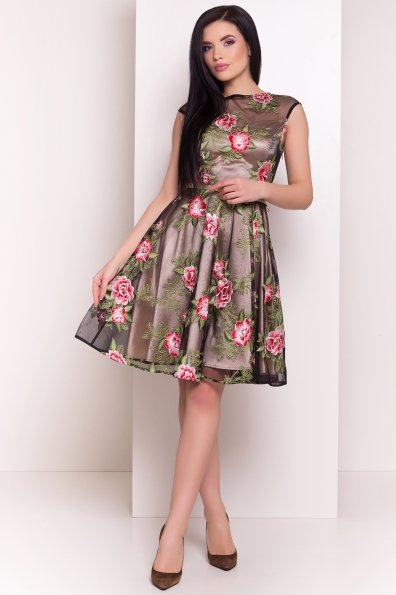 Платье Алика 4727 Цвет: Черный/бежевый