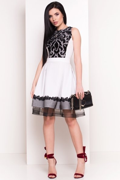 Платье Властелина 4802 Цвет: Белый/черный