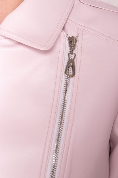 Куртка косуха из эко-кожи Рокер 4832 Цвет: Серый/розовый