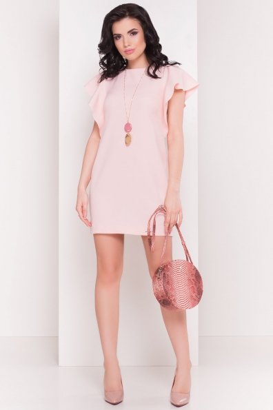 Платье с короткими рукавами летучая мышь Айла  4878 Цвет: Розовый Светлый