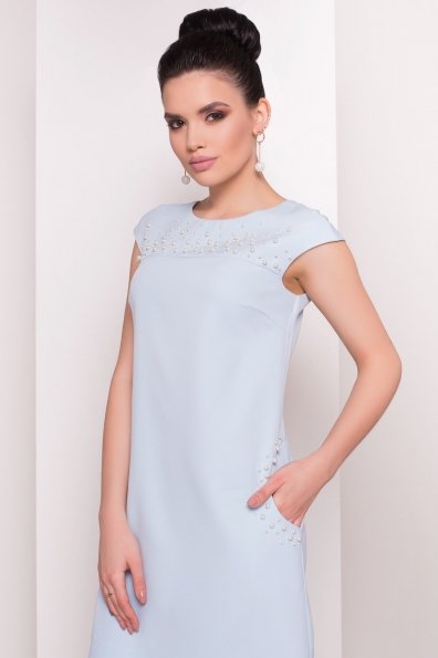 Платье с коротким рукавом Мими 4886 Цвет: Голубой