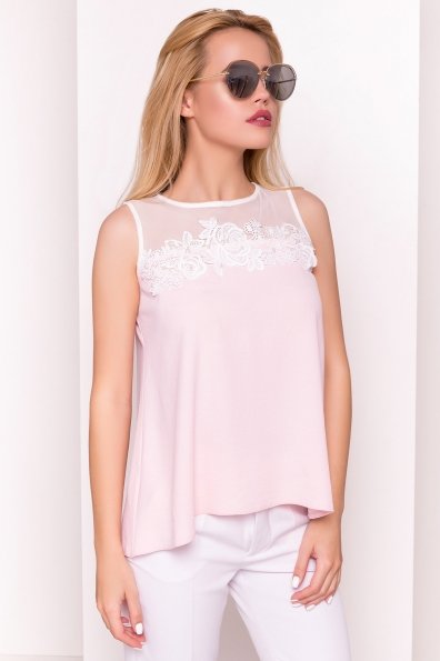 Летняя блуза без рукавов Нелли 4918 Цвет: Розовый Светлый