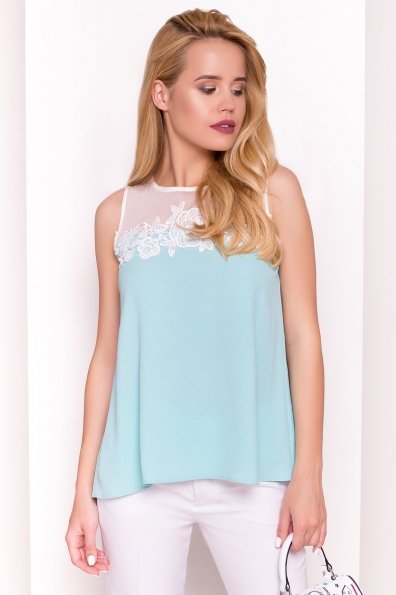 Летняя блуза без рукавов Нелли 4918 Цвет: Мята