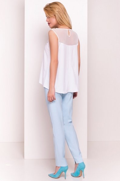 Летняя блуза без рукавов Нелли 4918 Цвет: Белый