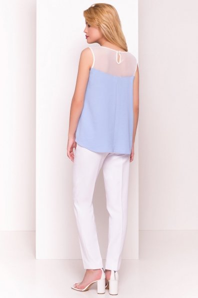 Летняя блуза без рукавов Нелли 4918 Цвет: Голубой