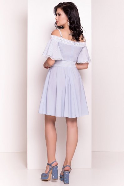 Платье Виолетта 4984 Цвет: Голубой/молоко горох 1