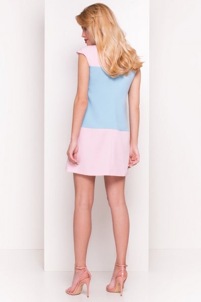 Платье Эсми жемчуг 2789 Цвет: Розовый светлый/Голубой Темный