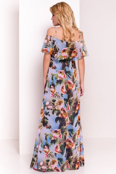 Платье Пикабу 5137 Цвет: Голубой роза/леопар