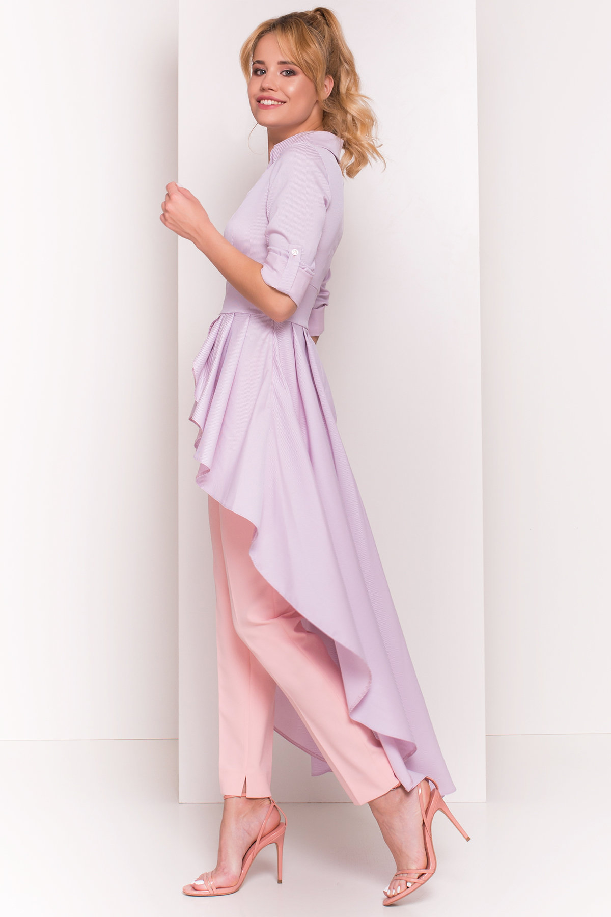 Платье-туника Феникс 5150 Цвет: Голубой/розовый